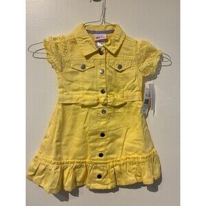 NWT Little Lass Yellow Denim Dress - 2T